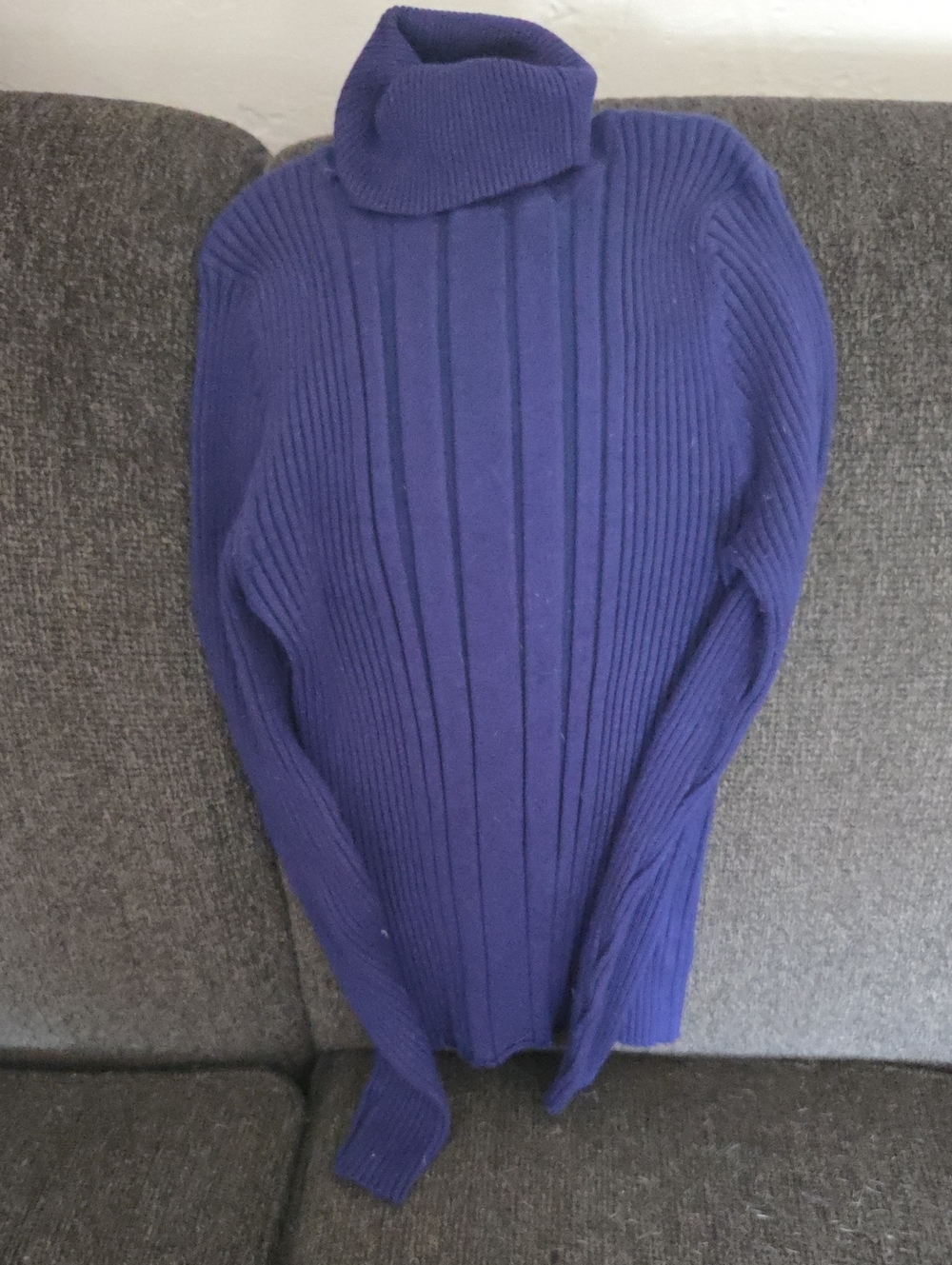 Carolyn Taylor Ribbed Cowl Neck Sweater in Deep Purple
